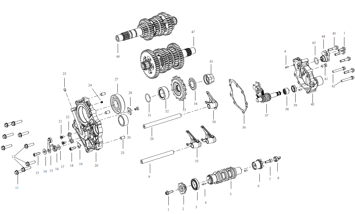 E08 GEAR SHIFT MECHANISM ASSEMBLY