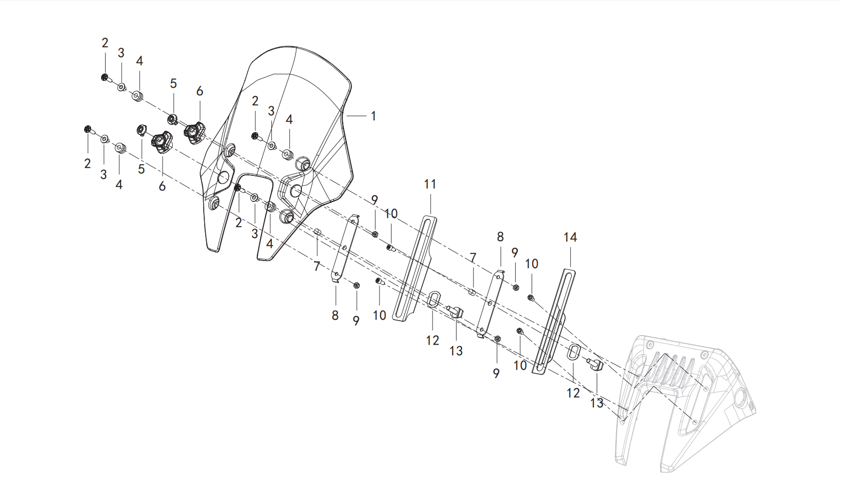 F19 WINDSHIELD ASSY.