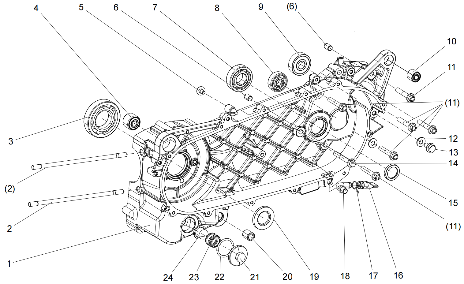E08 CRANKCASE ASSY