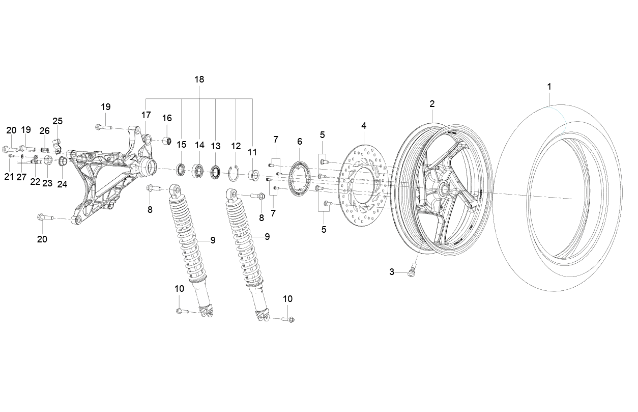 F09 REAR WHEEL ASSY.