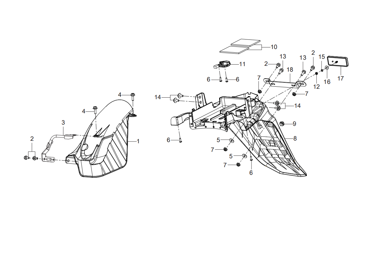 F17 REAR FENDER ASSY.