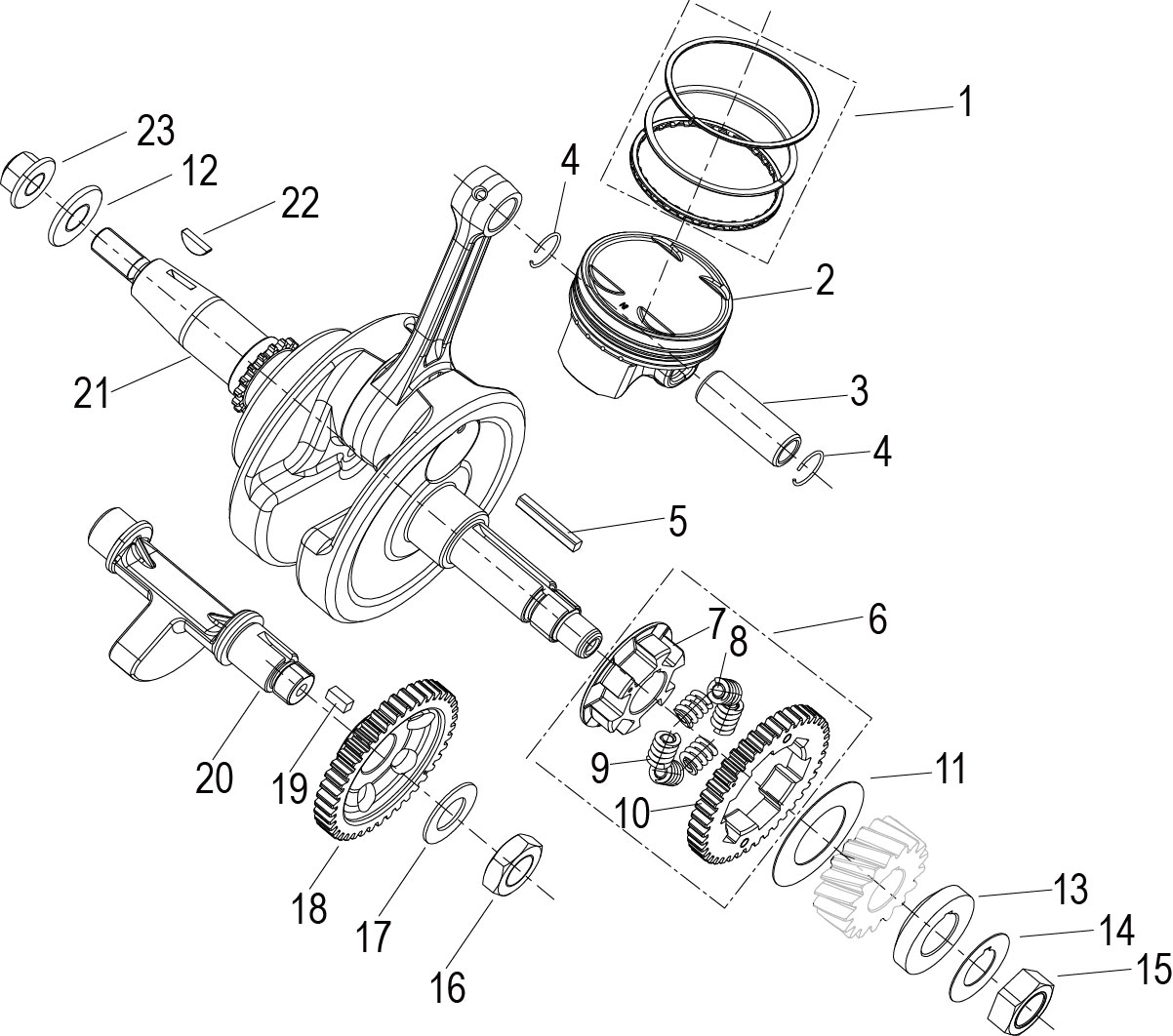 E06 PISTON,CONNECTING ROD & CRANKSHAFT ASSY