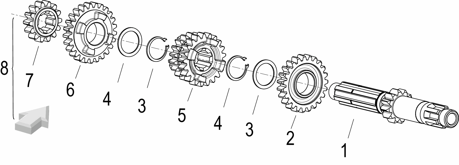 E15 PRIMARY SHAFT ASSY