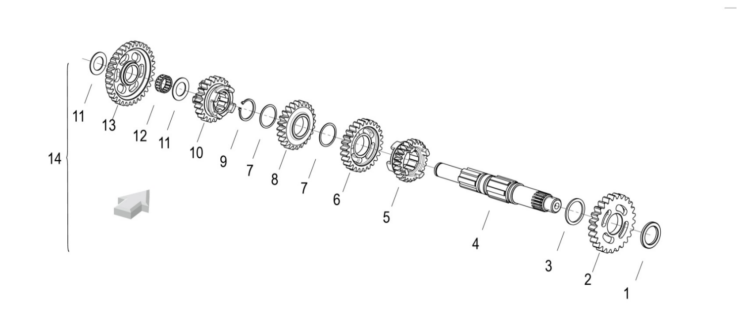 E16 COUNTERSHAFT ASSY