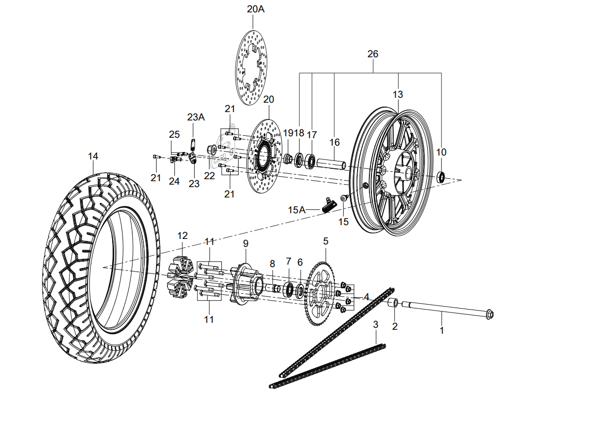 F10 REAR WHEEL ASSY.
