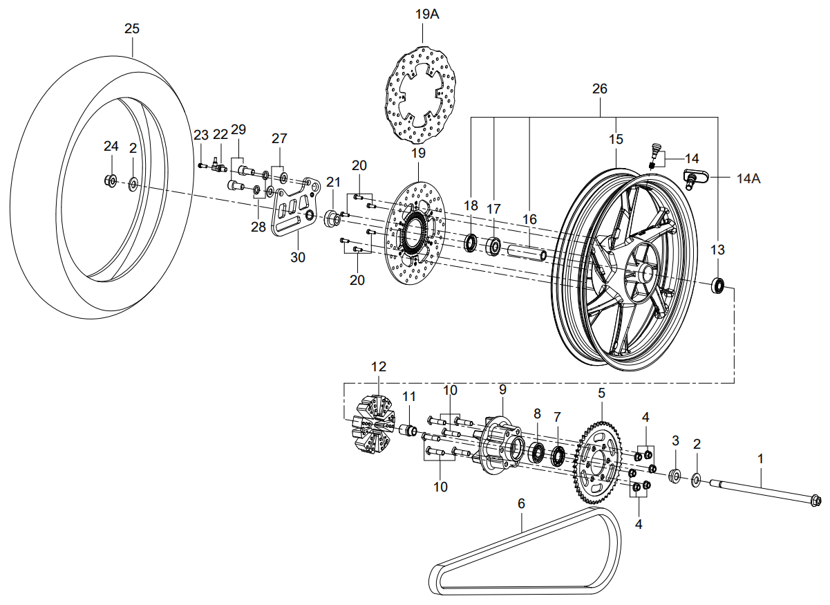F09 REAR WHEEL ASSY.