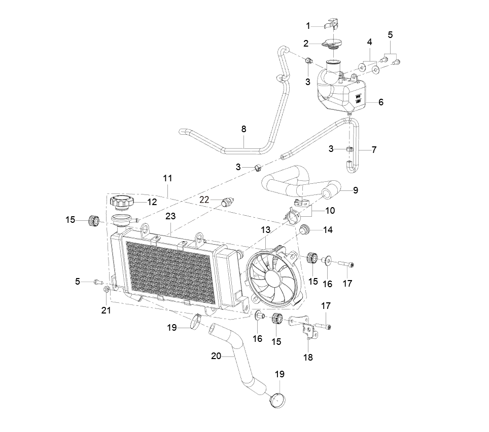 F25 COOLING SYSTEM ASSY.