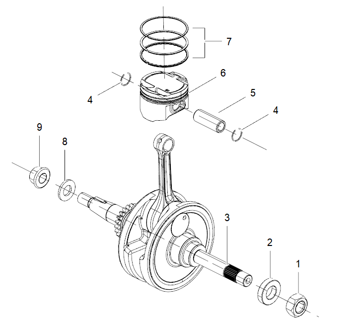 E05 PISTON,CONNECTING ROD & CRANKSHAFT ASSY