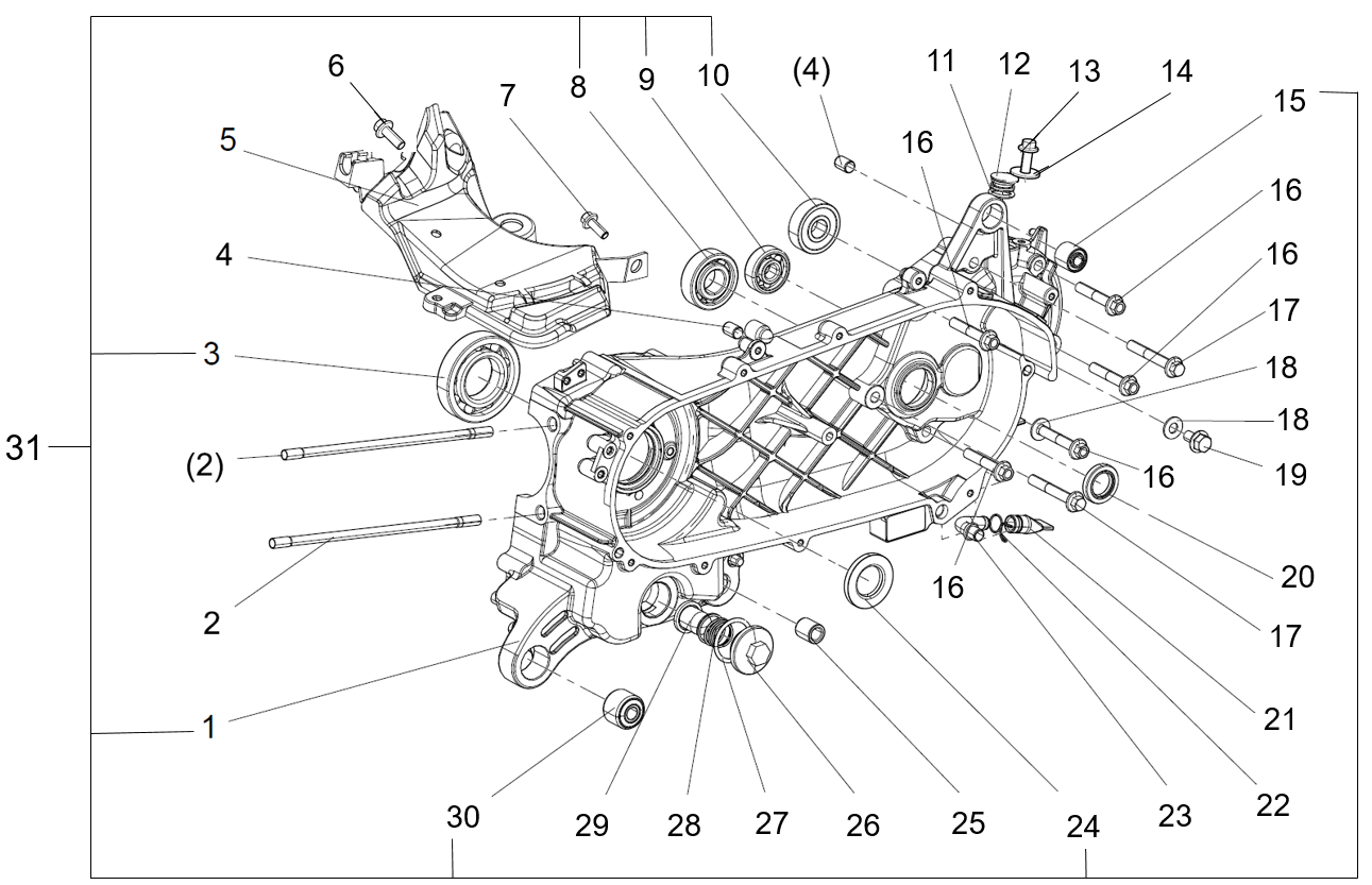 E08 CRANKCASE ASSY