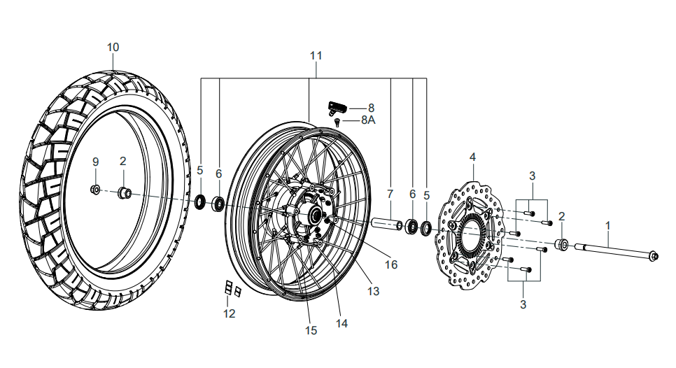 F03A FRONT WHEEL ASSY.