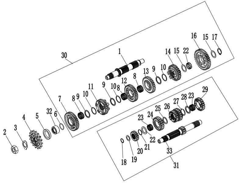 E08 GEAR SHIFT MECHANISM ASSEMBLY