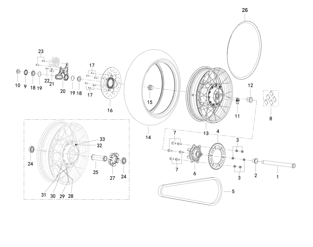 F09 REAR WHEEL ASSY.