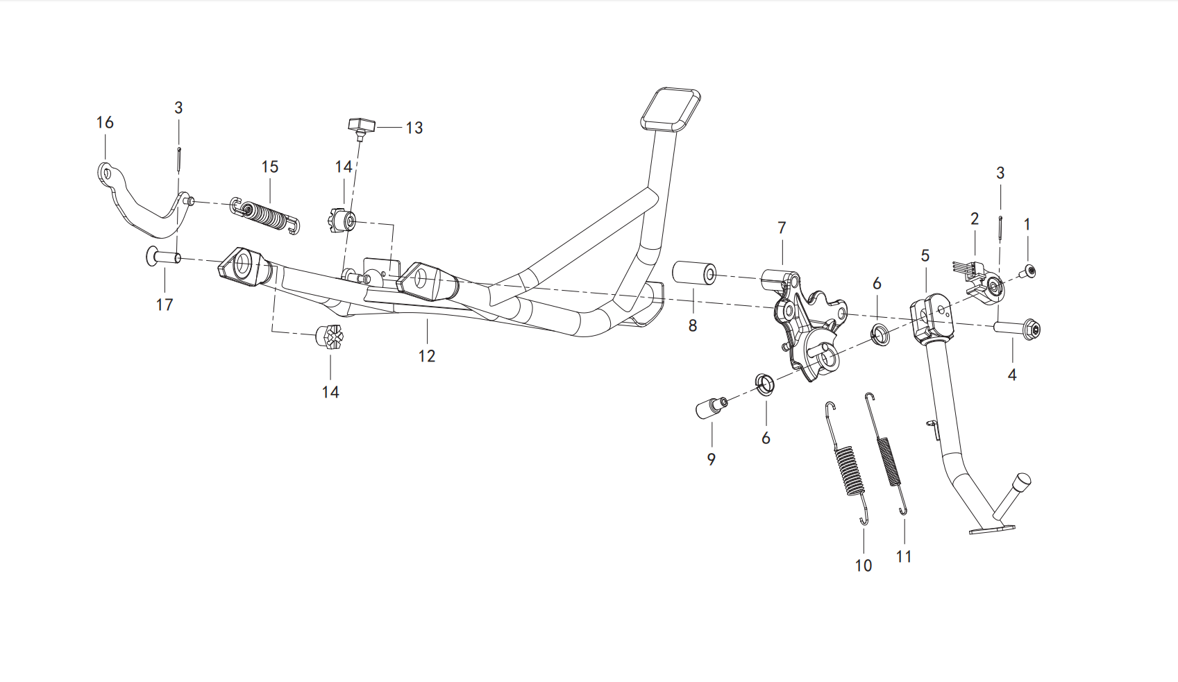 F11 / MAIN STAND ASSY/SIDE STAND ASSY.
