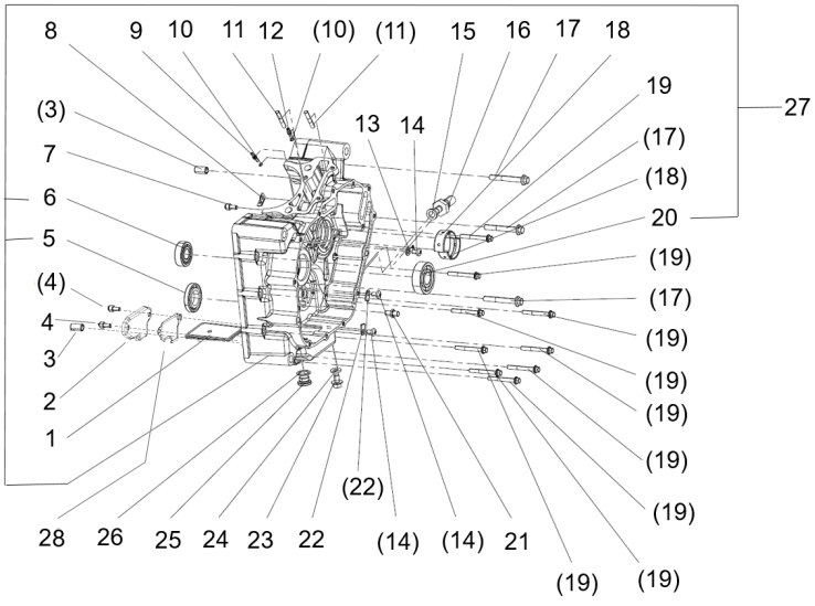 E08 CRANKCASE ASSY