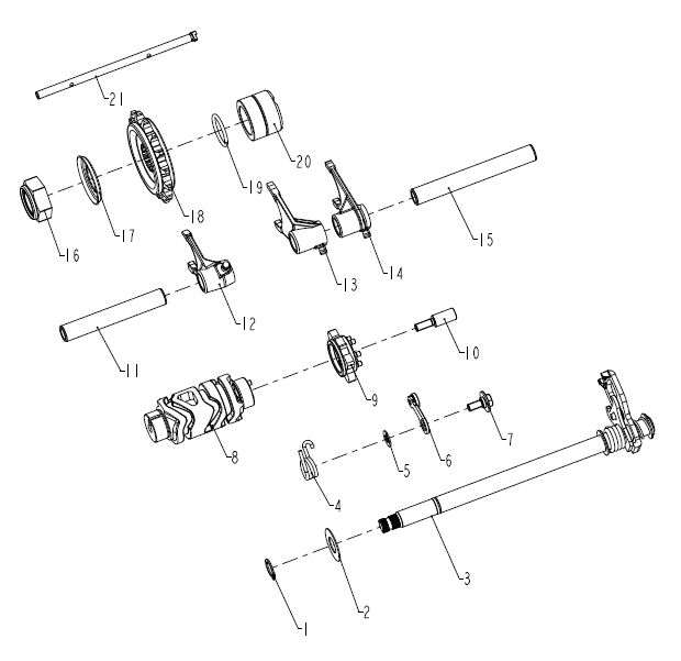 E09 GEAR SHIFT MECHANISM ASSEMBLY