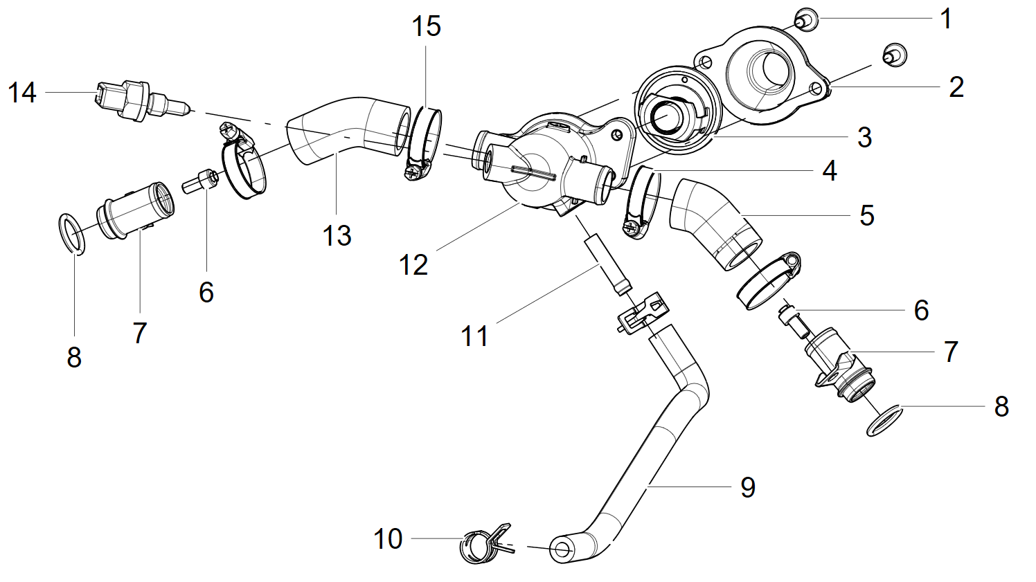 E15 Thermostat assembly