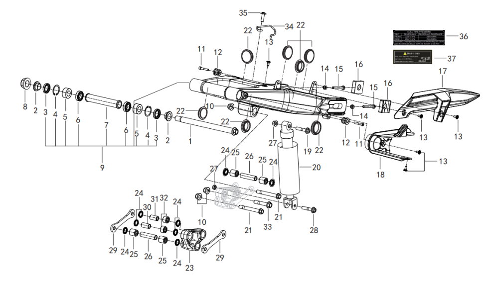 F08 I REAR SWINGING ARM ASSY.