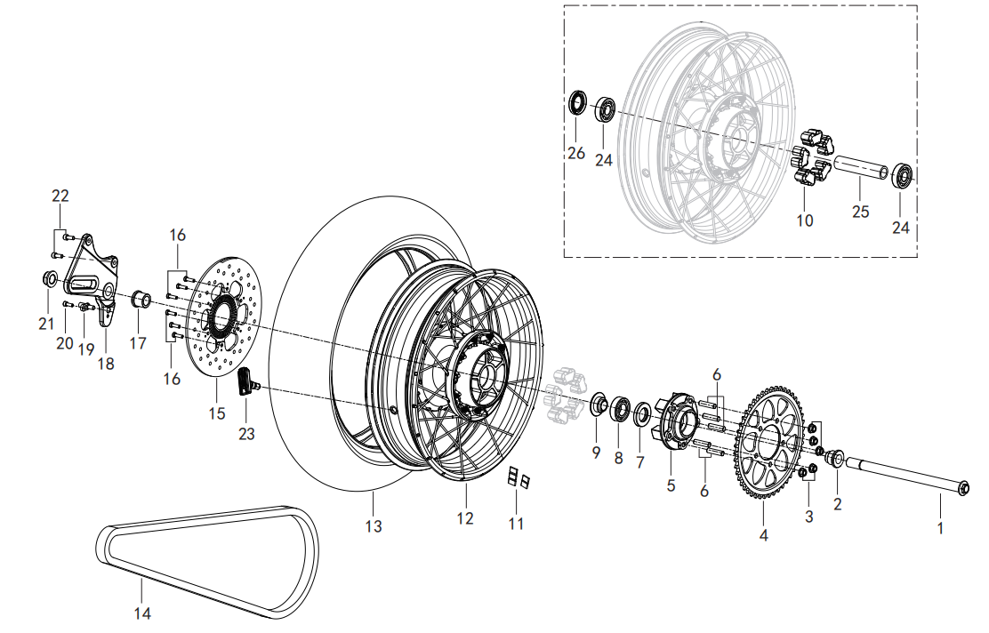 F09 REAR WHEEL ASSY.
