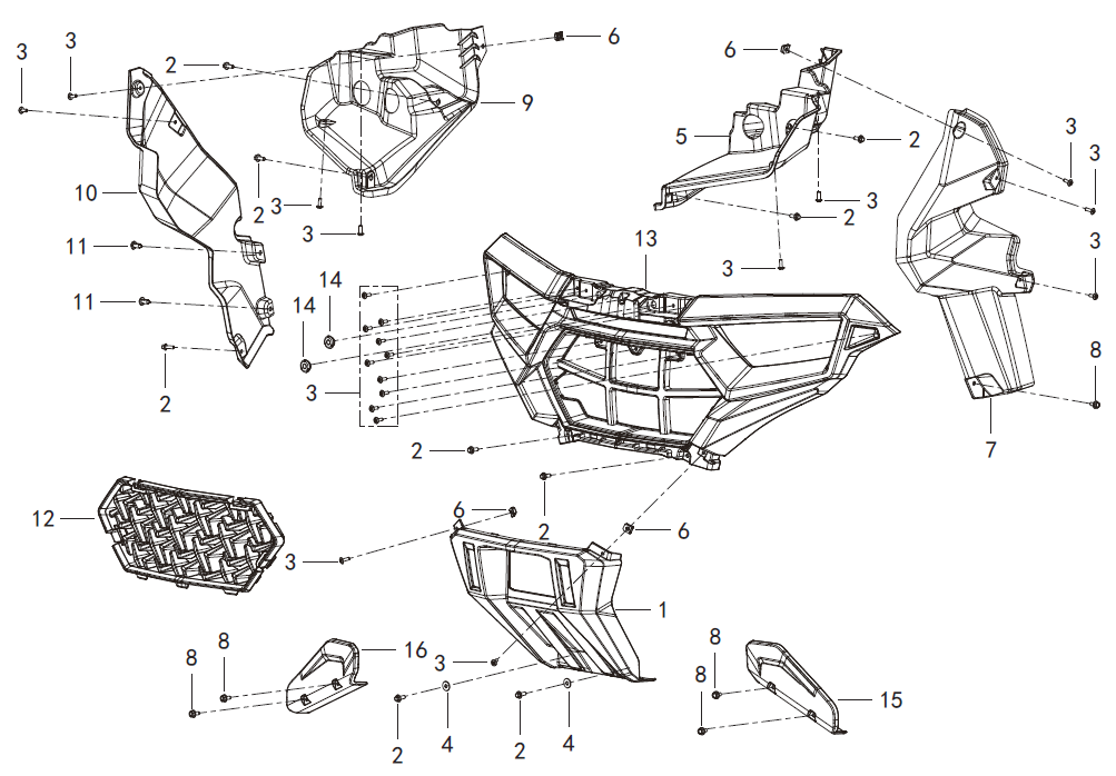 F27 、 FRONT-END、 FRONT INNER MUDGUARD ASSY.