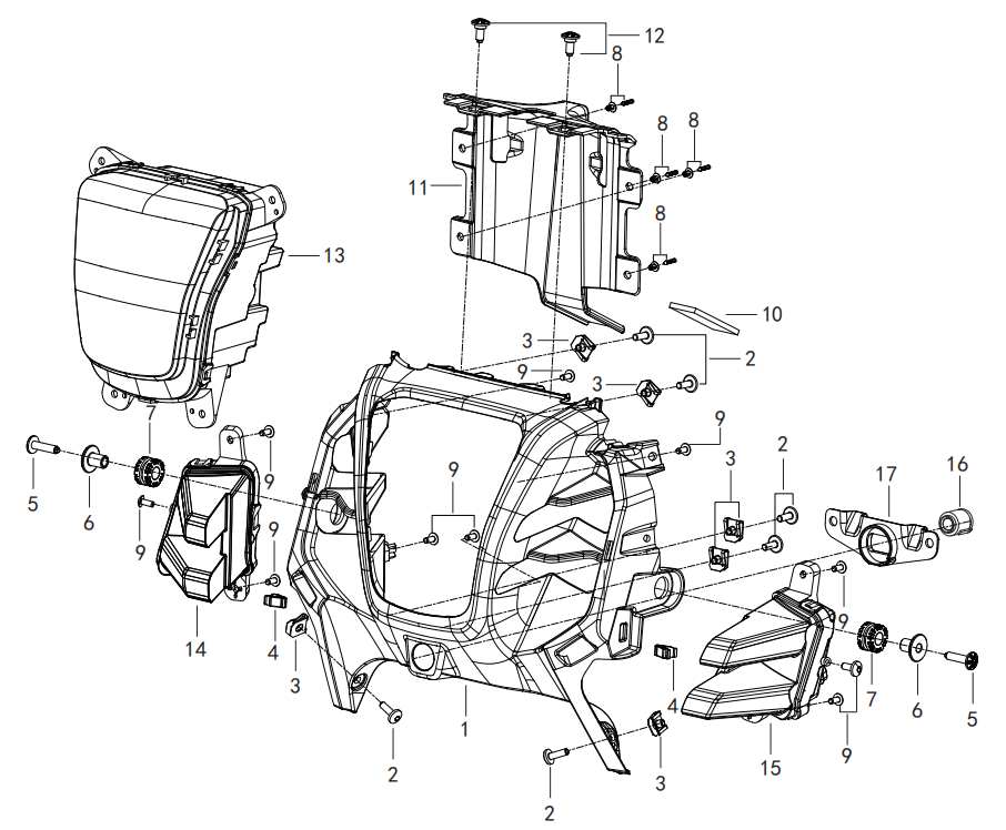 F18 HEADLIGHT TRIM COVER ASSY.