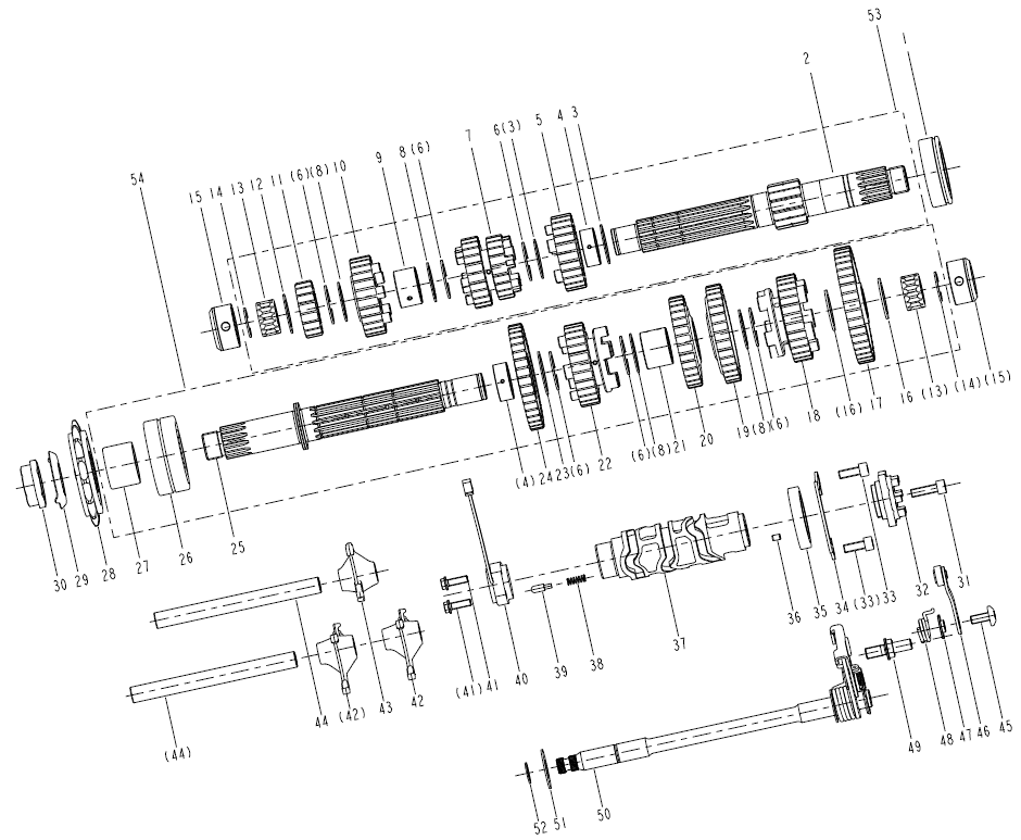E08 Sub-assembly of the transmission system