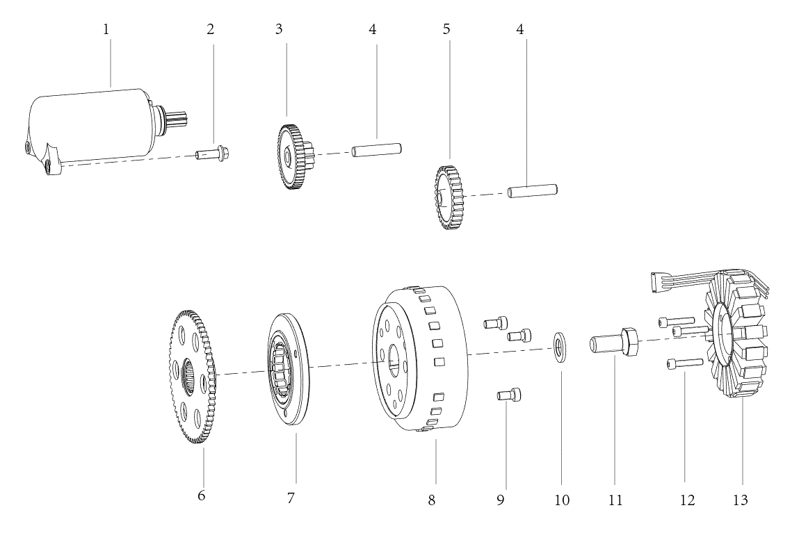 E11 ELECTRIC STARTER ASSY