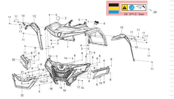 F25-1 FRONT HOOD ASSY.