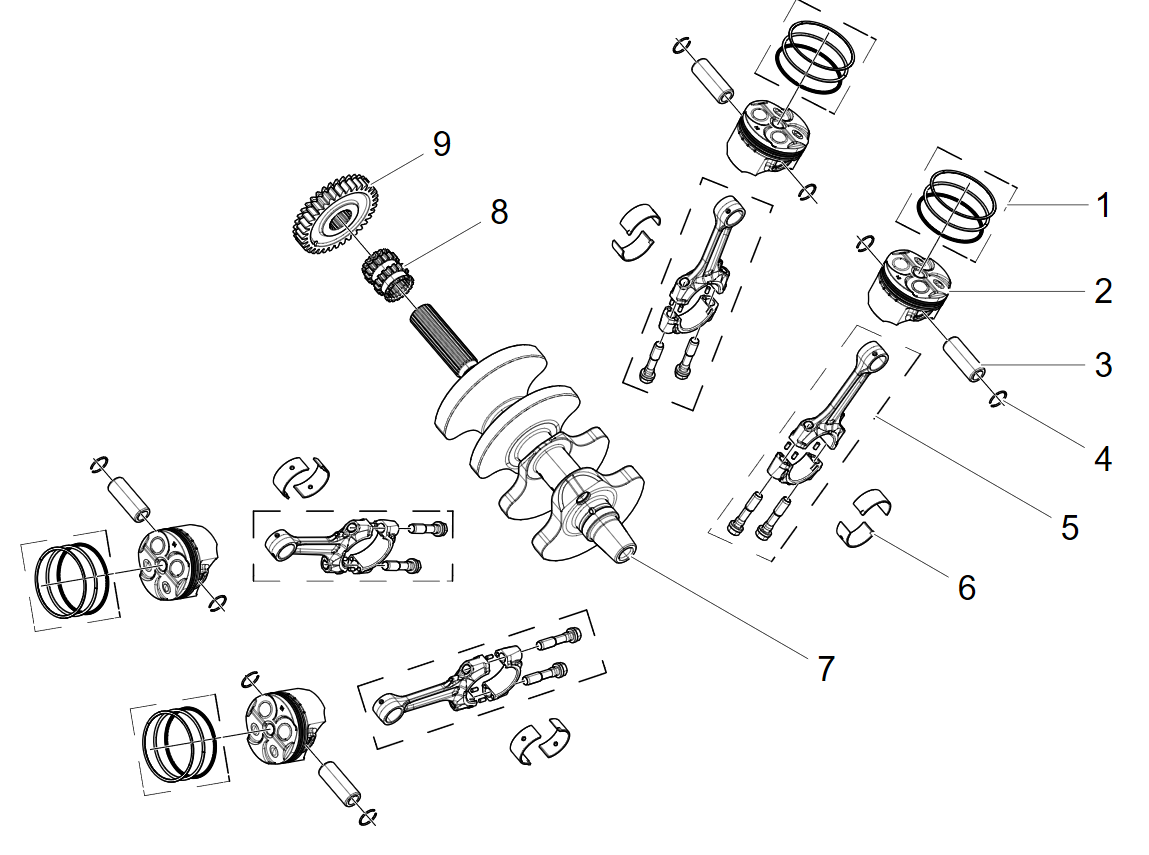 E08 PISTON,CONNECTING ROD & CRANKSHAFT ASSY