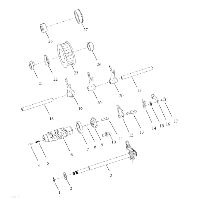 E10 GEAR SHIFT MECHANISM ASSEMBLY