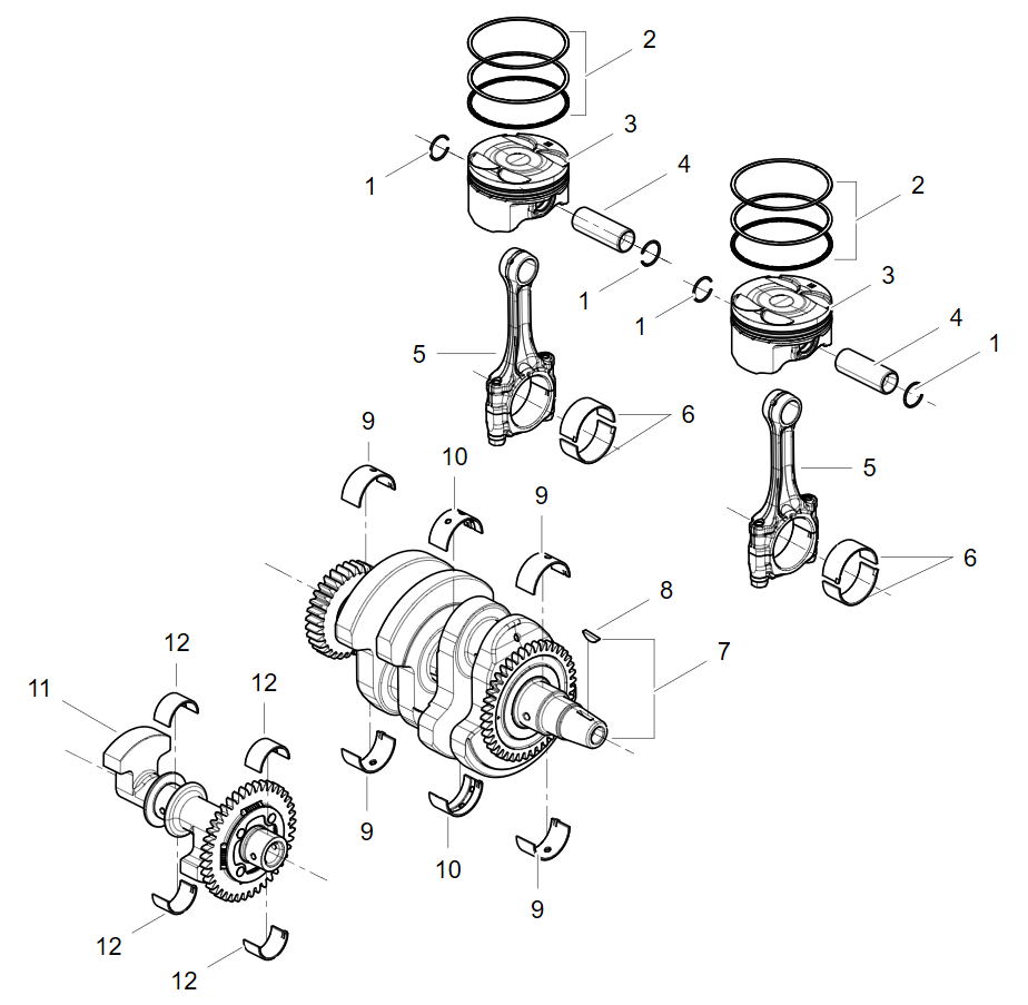 E05PISTON,CONNECTINGROD&CRANKSHAFTASSY