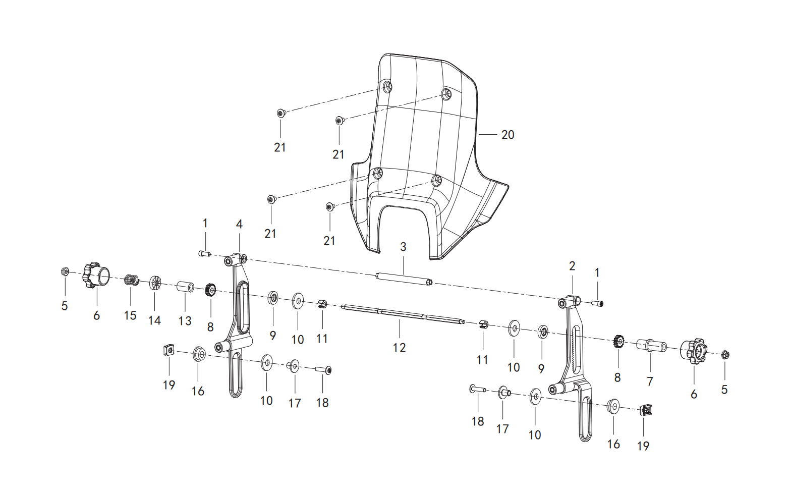 F20WINDSHIELDMECHANISMASSY.