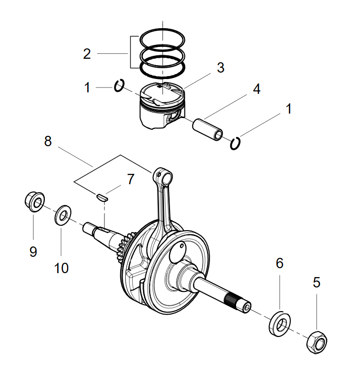E05PISTON,CONNECTINGROD&CRANKSHAFTASSY