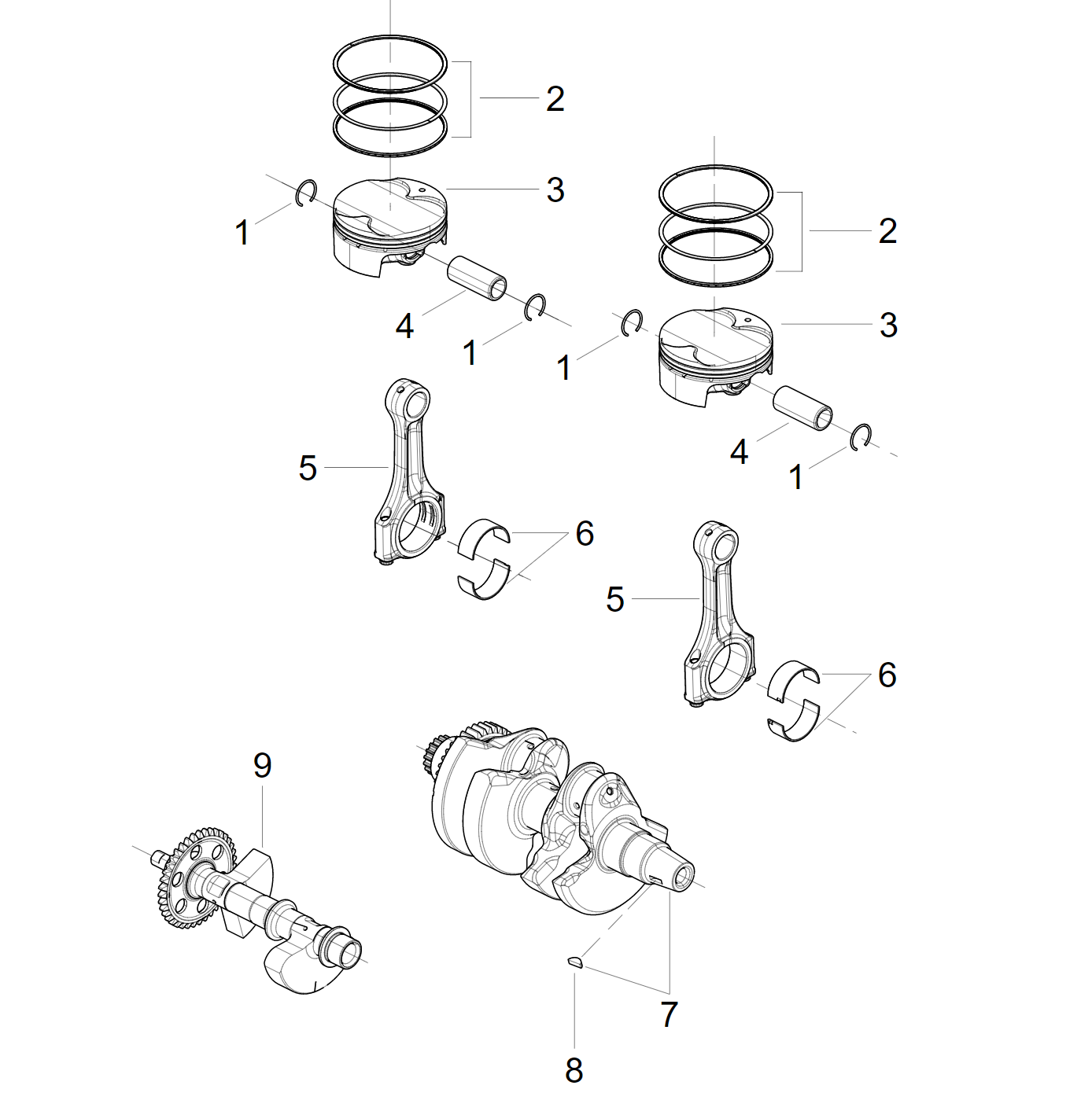 E05 PISTON,CONNECTING ROD & CRANKSHAFT ASSY