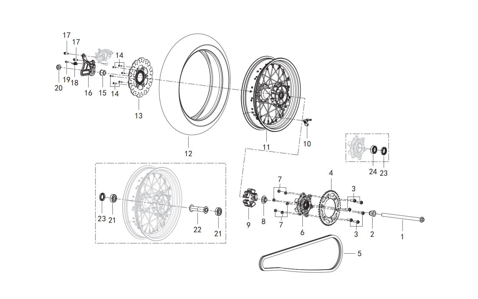F10 REAR WHEEL ASSY.