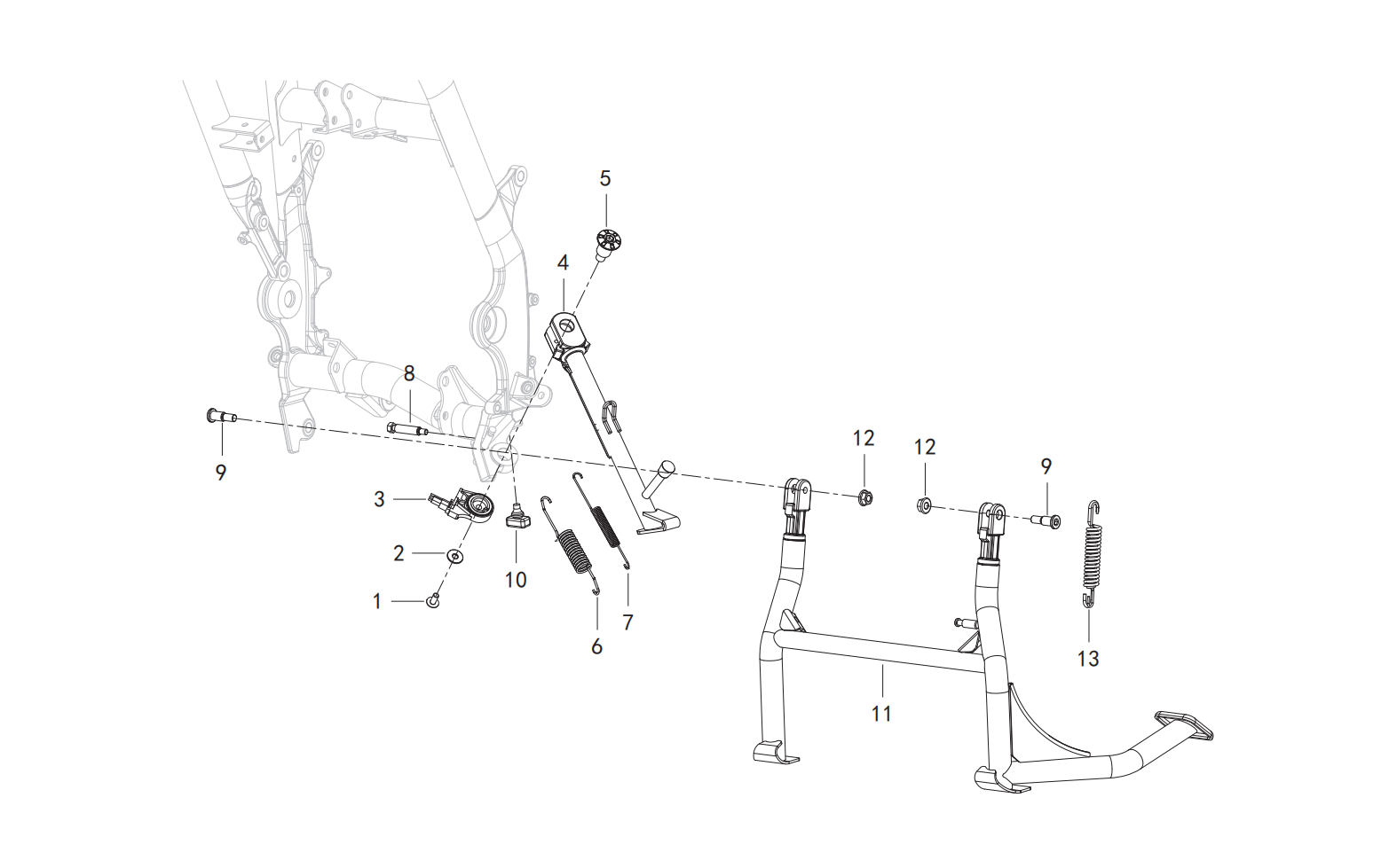 F13 / MAIN STAND ASSY/SIDE STAND ASSY.