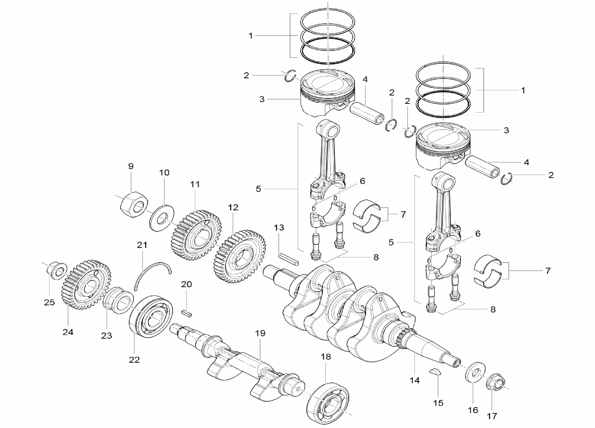 E08 PISTON,CONNECTING ROD & CRANKSHAFT ASSY