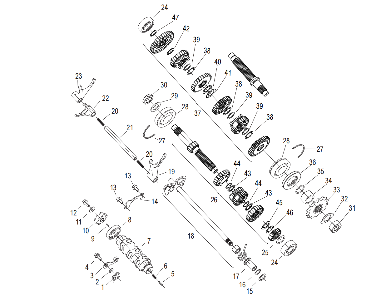 E10-1 GEAR SHIFT MECHANISM ASSEMBLY