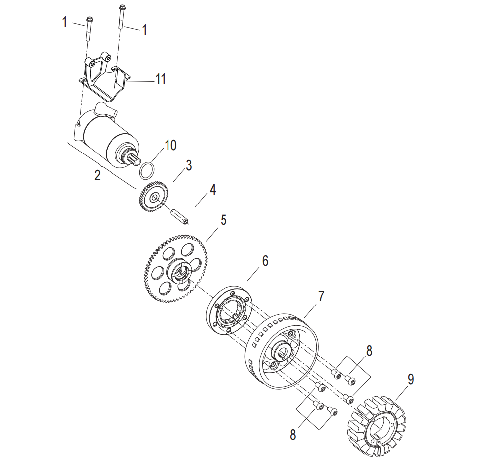 E11 ELECTRIC STARTER ASSY