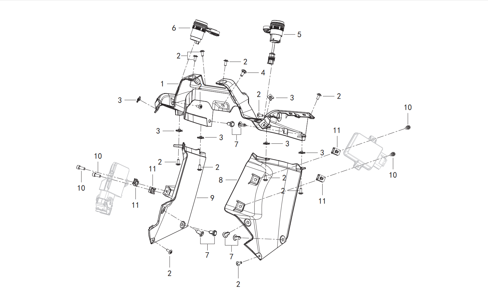 F20 INSTRUMENT LOWER COVER ASSY.