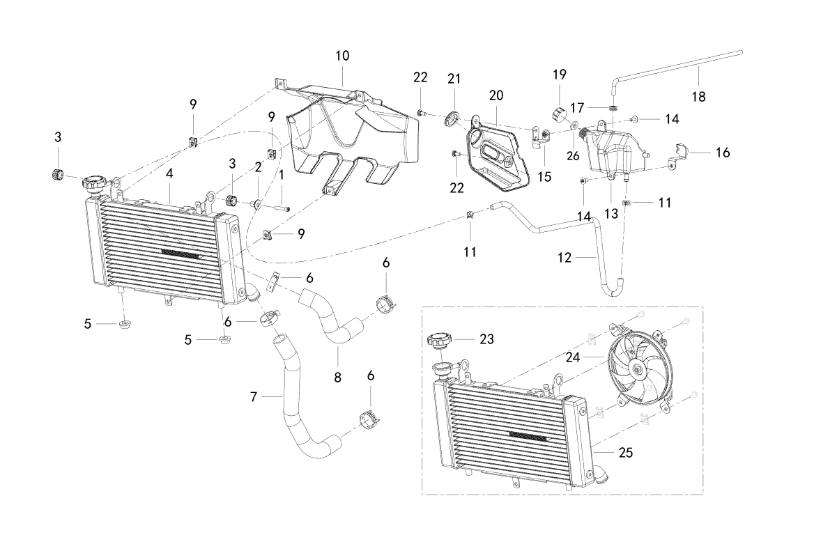 F25 COOLING SYSTEM ASSY.