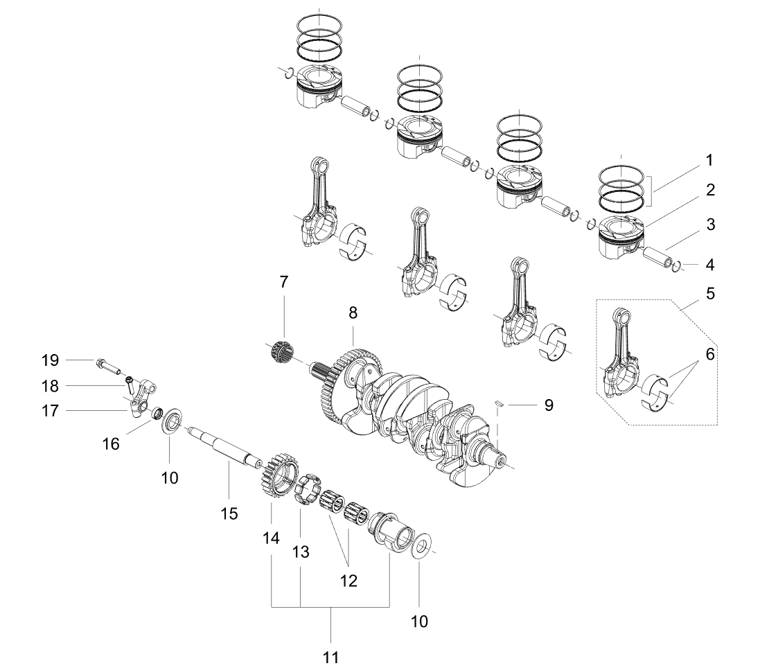 E05 PISTON,CONNECTING ROD & CRANKSHAFT ASSY