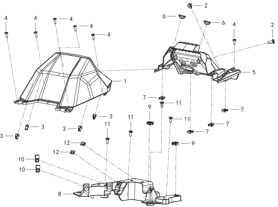 F25 INSTRUMENT COVER ASSY.