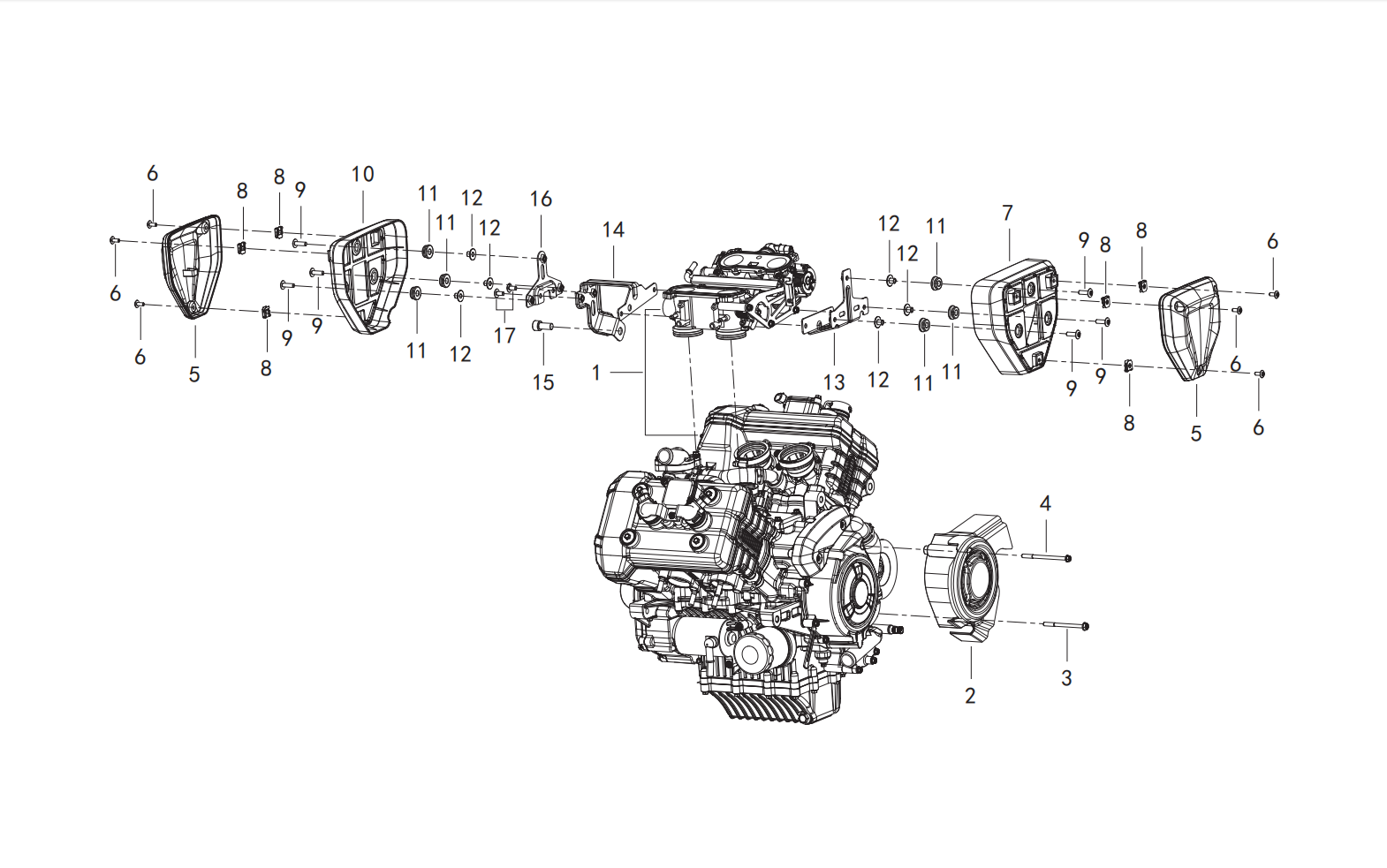 F23 ENGINE ATTACHMENT ASSY.